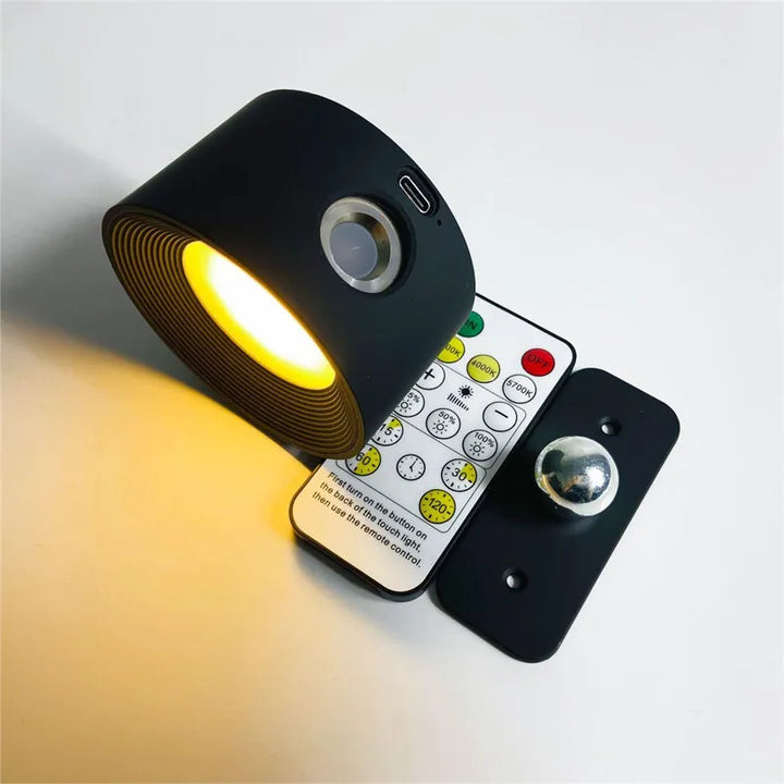 Einfach montierbare kabellose LED Wandlampe, magnetisch, wiederaufladbar, 360° verstellbar.