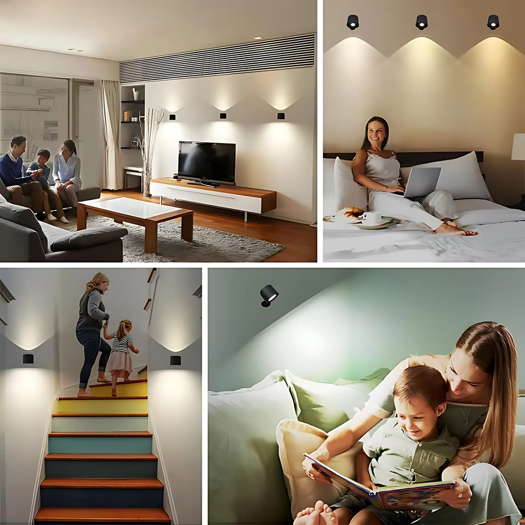 Minimalistische kabellose LED Wandlampe, akkubetrieben, modern skandinavisch für stilvolle Akzente.