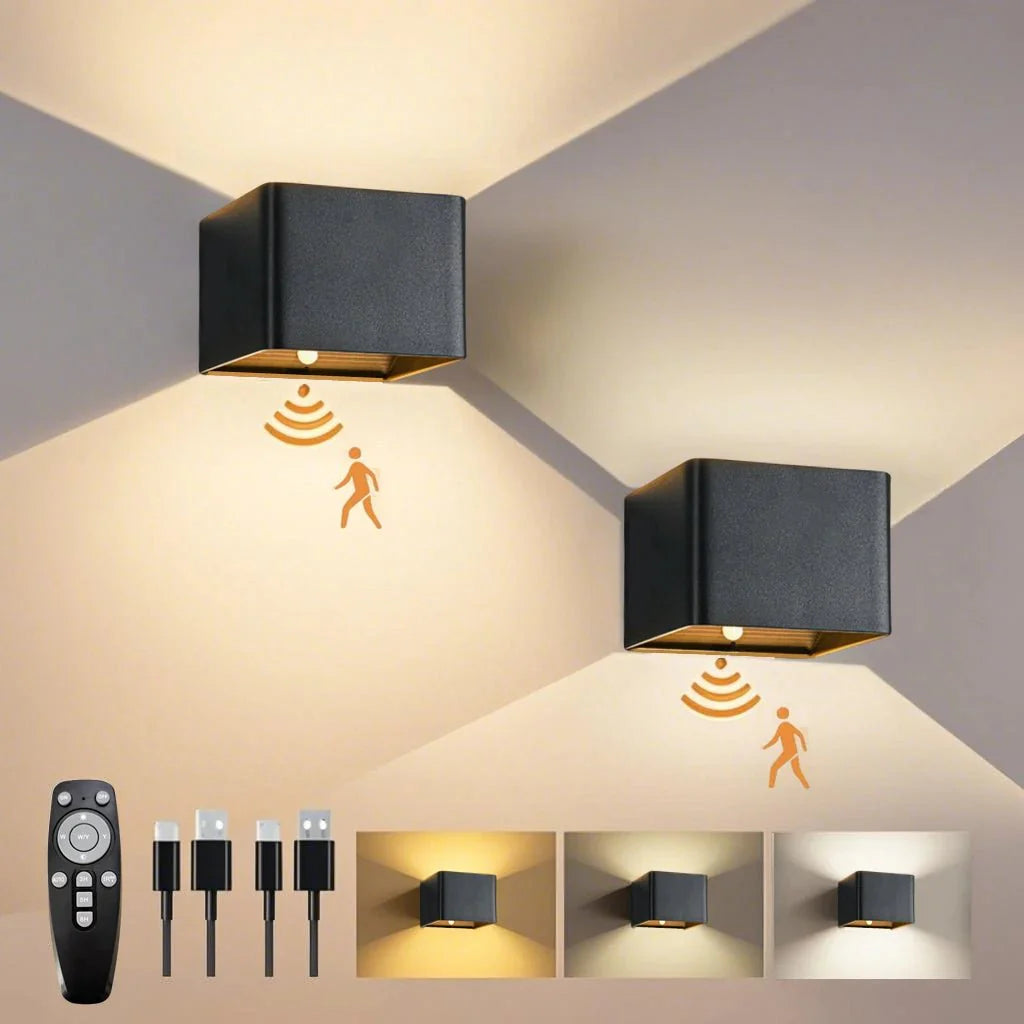 Akku-betriebene kabellose LED-Wandleuchte, dimmbar, mit Bewegungssensor, vielseitige Innenbeleuchtung.