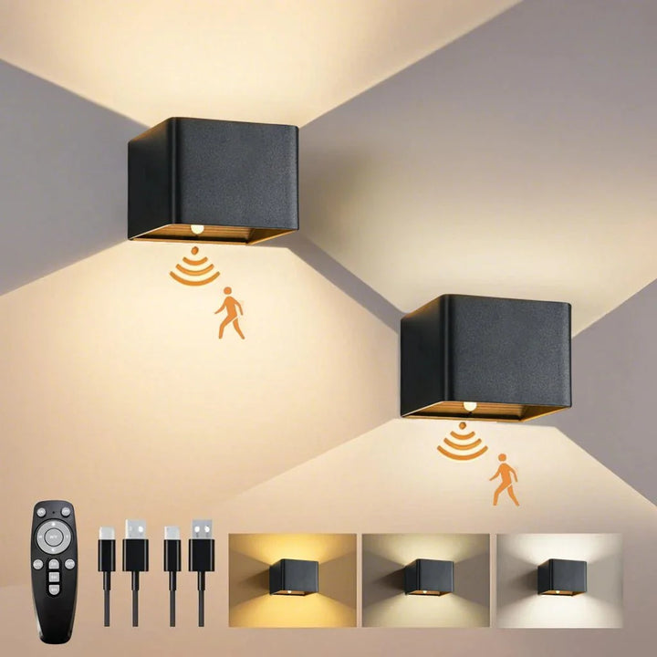Akku-betriebene kabellose LED-Wandleuchte, dimmbar, mit Bewegungssensor, vielseitige Innenbeleuchtung.