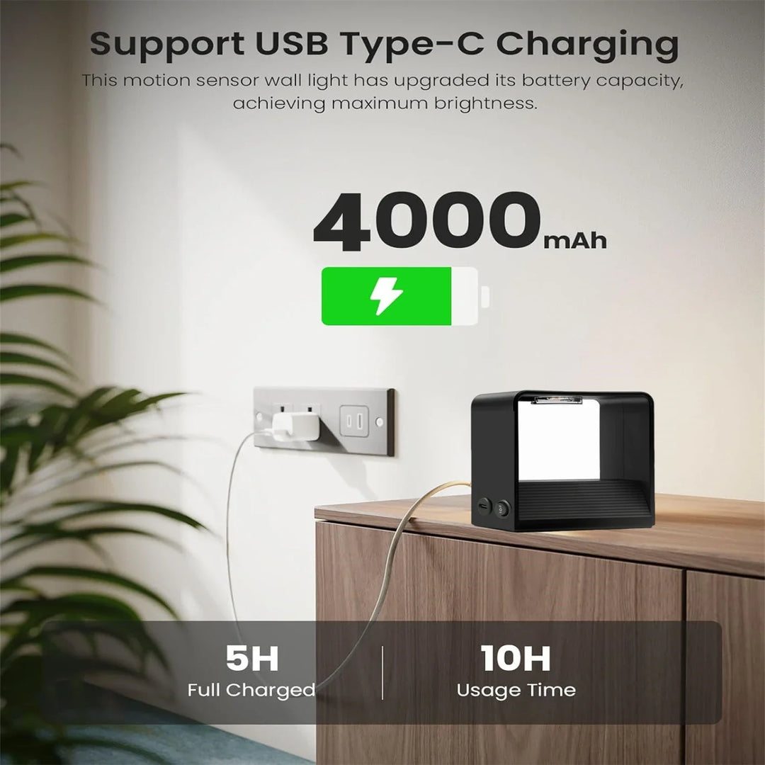 Kabellose LED-Flurbeleuchtung mit Bewegungssensor und Akku, dimmbar, ideales Treppenlicht & Schlafzimmerlampe.