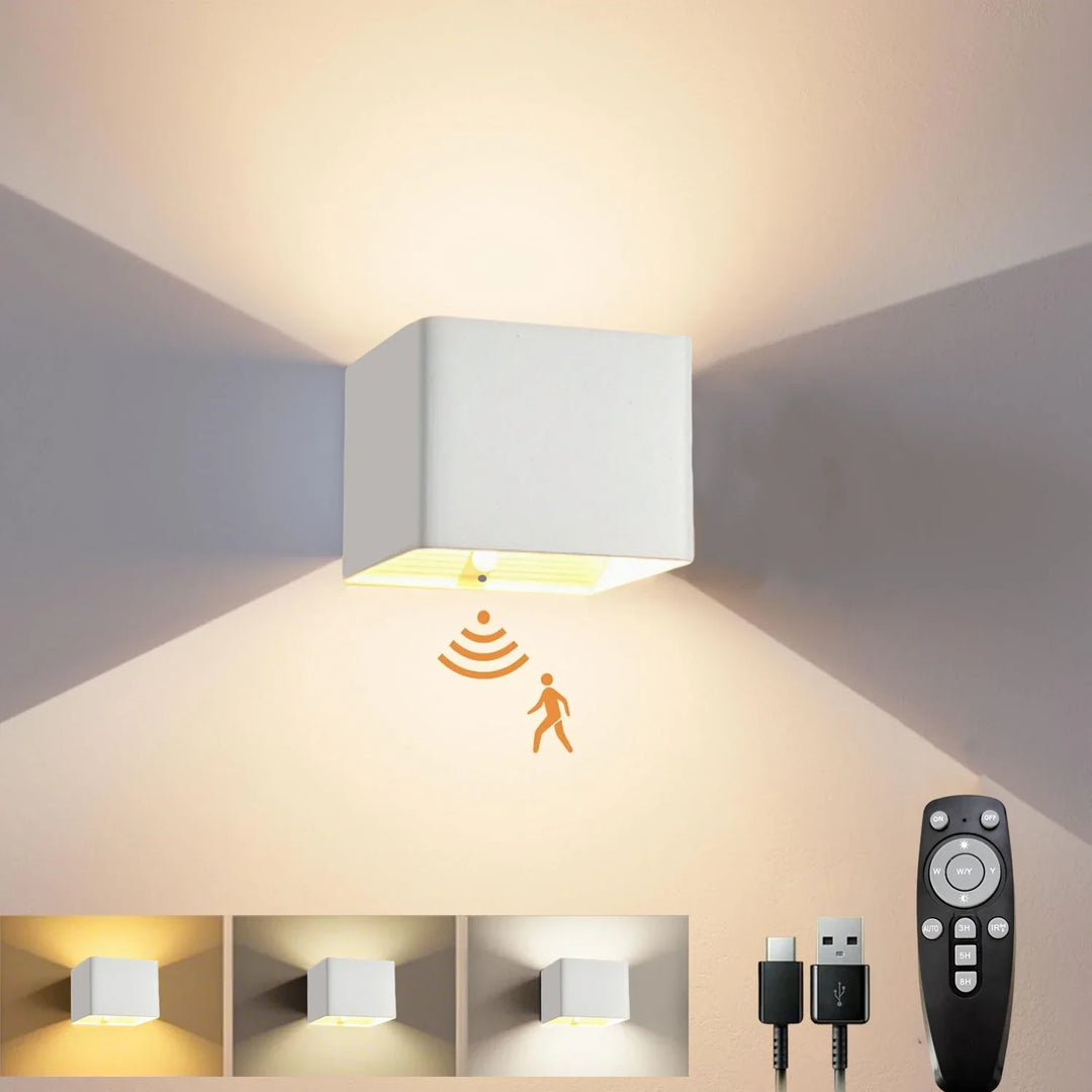 Energieeffiziente kabellose LED-Wandleuchte mit Bewegungssensor und langlebigem Akku, für jeden Wohnraum.