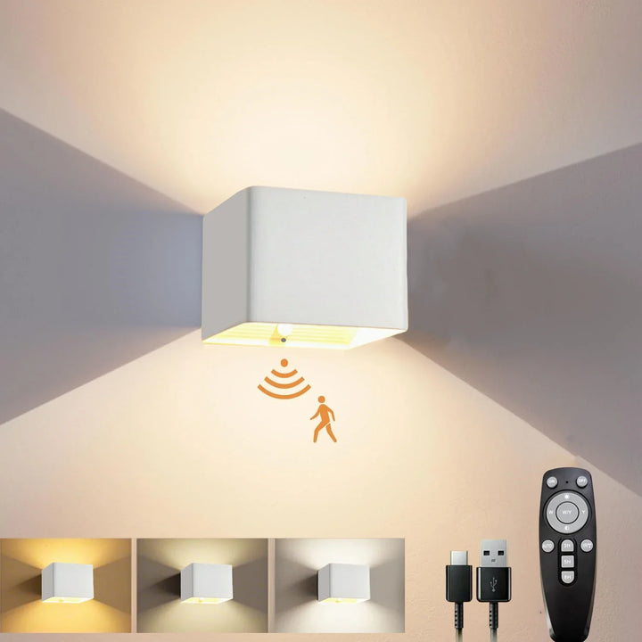 Energieeffiziente kabellose LED-Wandleuchte mit Bewegungssensor und langlebigem Akku, für jeden Wohnraum.