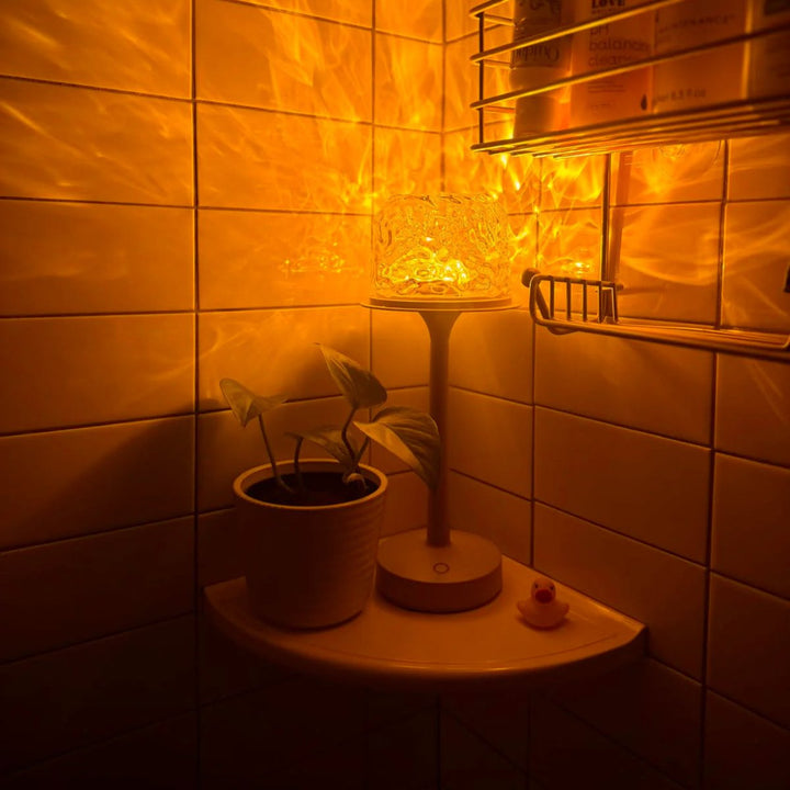 Akku betriebene Projektionslampe ohne Kabel, 16 LED Farben für personalisiertes Stimmungslicht.