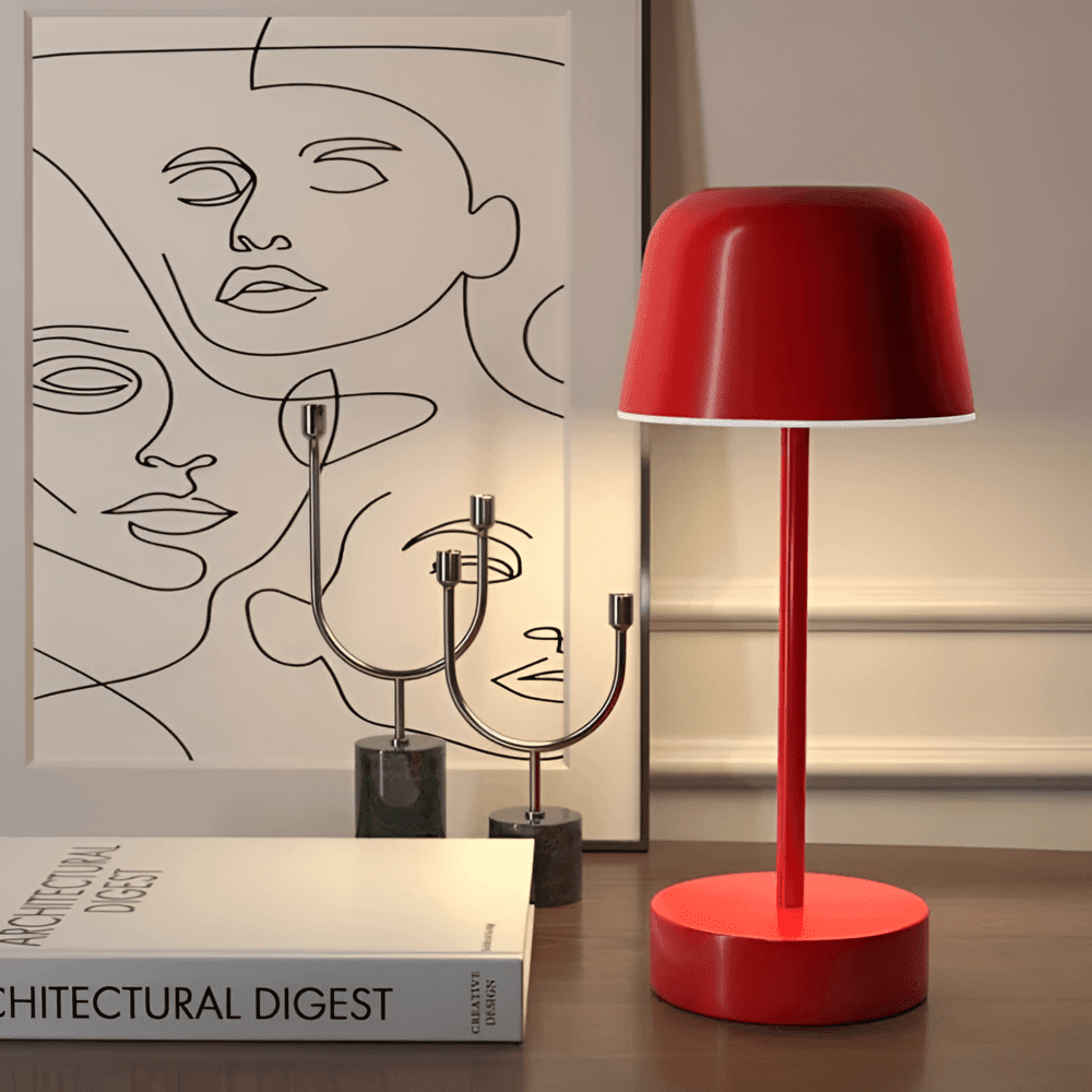 Dimmbare Retro LED Wohnzimmerlampe, kabellos, USB-ladbar, für eine warme & einladende Atmosphäre.