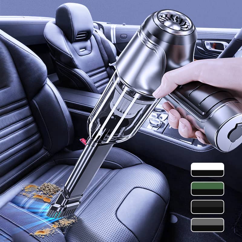 Kabelloser Autostaubsauger mit starker Saugleistung für Auto & Haushalt, ideal gegen Krümel & Tierhaare.