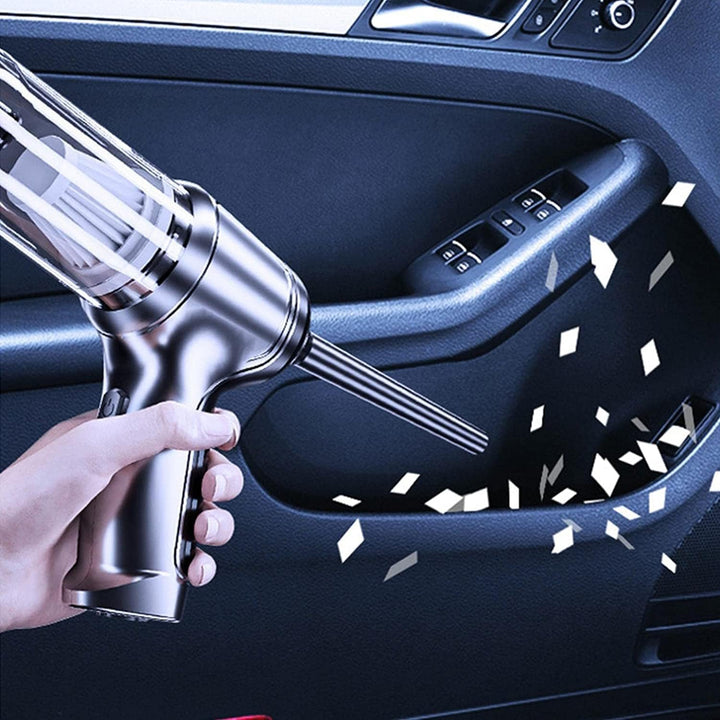 Kabelloser Kompakt-Handstaubsauger für die schnelle und effiziente Reinigung von Auto-Innenräumen und Möbeln.