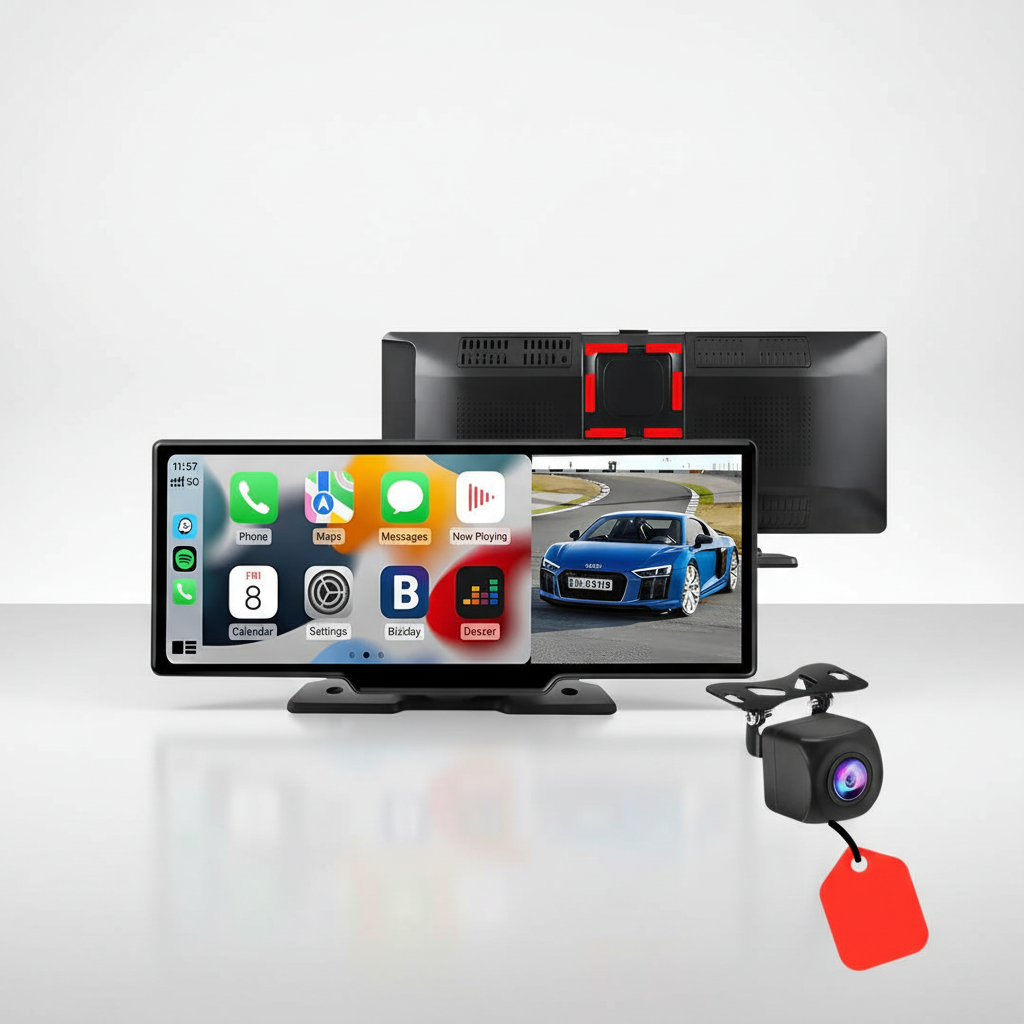Kompakter Kabelloser CarPlay & Android Auto Adapter für ein smartes Fahrerlebnis mit Touchdisplay-Funktionen.