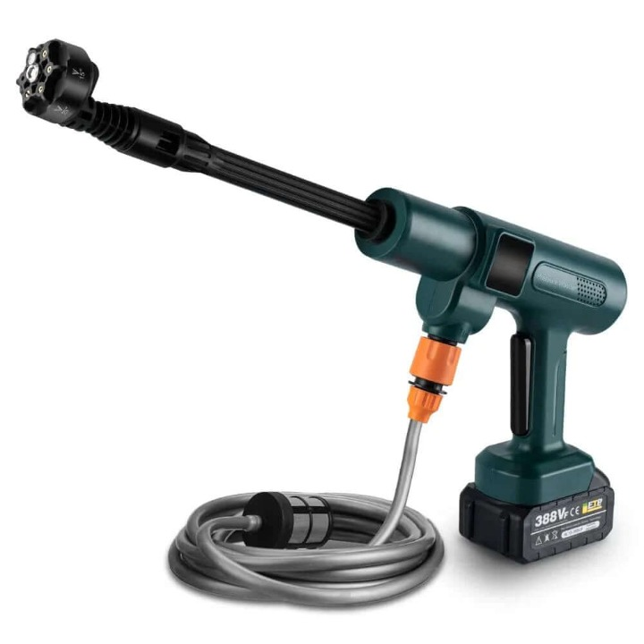 Kabelloser HydroSwift Hochdruckreiniger für mühelose Autopflege & Gartenreinigung. Tragbares Reinigungsgerät.