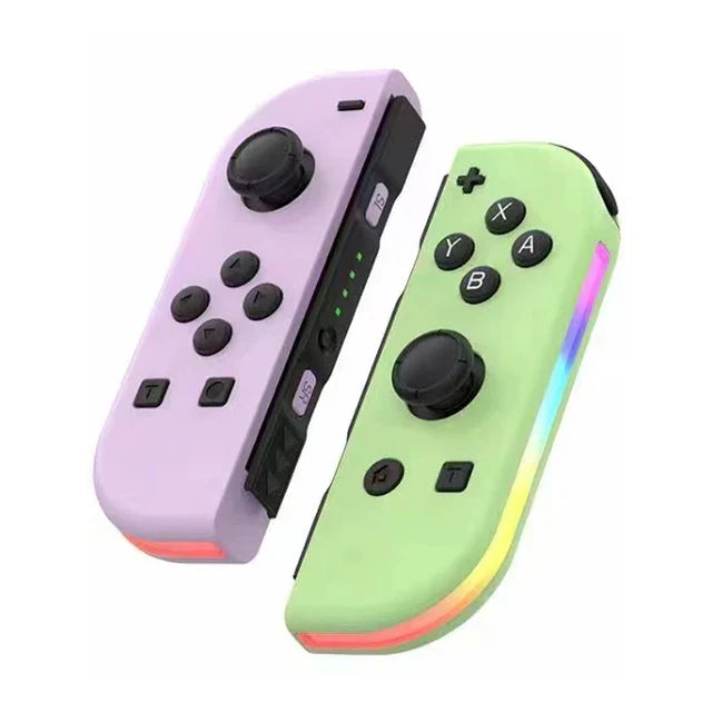 Nahaufnahme der präzisen Tasten und Joysticks am kabellosen Switch Controller mit RGB-Licht. Optimal für Nintendo Switch.