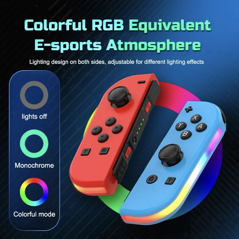 Switch Controller mit HD-Vibration, RGB-Licht & Turbo-Funktion. Kabelloses Gamepad für immersives Gaming auf Nintendo Switch.