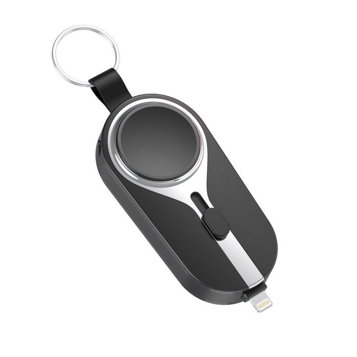VoltClip Ladeclip mit USB-C, Schwarz. Schnelles kabelloses Laden für Smartphone & Smartwatch. Kompakt.