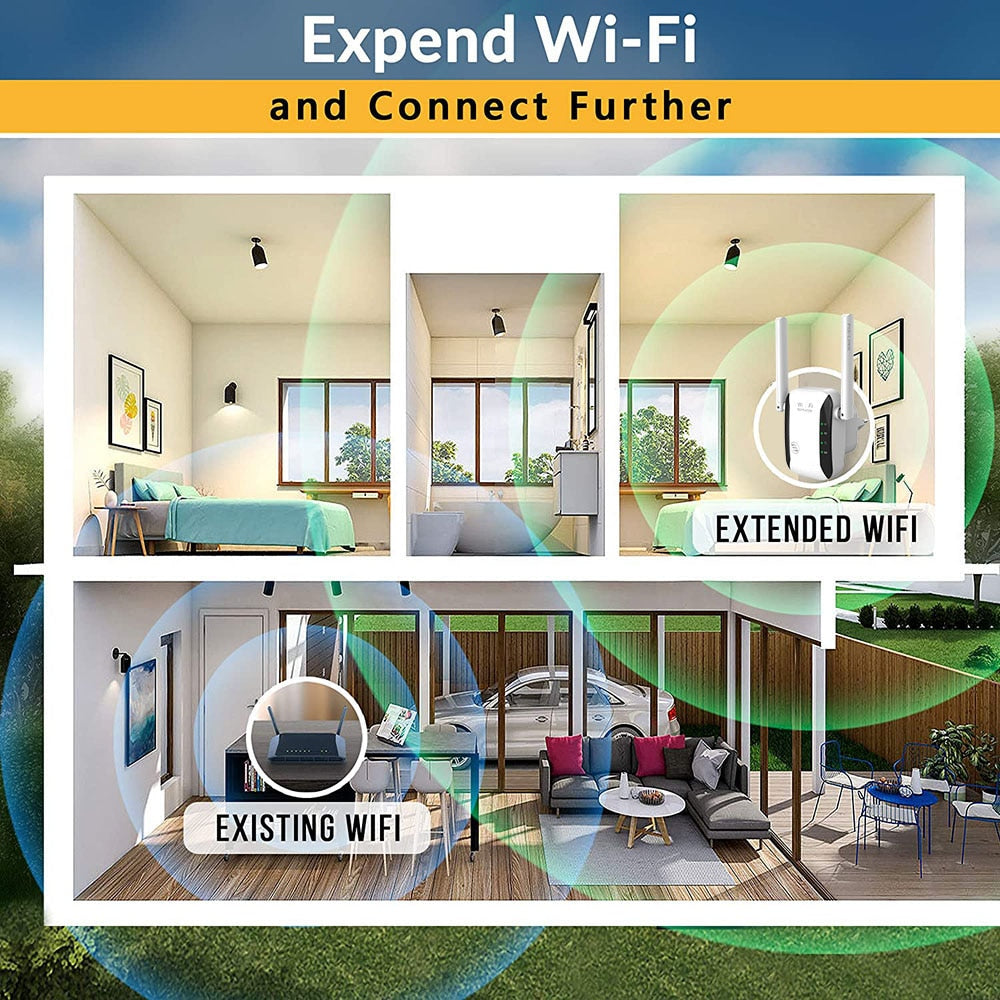 Kompakter Wifi Extender verbessert Ihre WLAN-Reichweite kabellos. Perfektes Router Zubehör für schnelles Internet daheim.