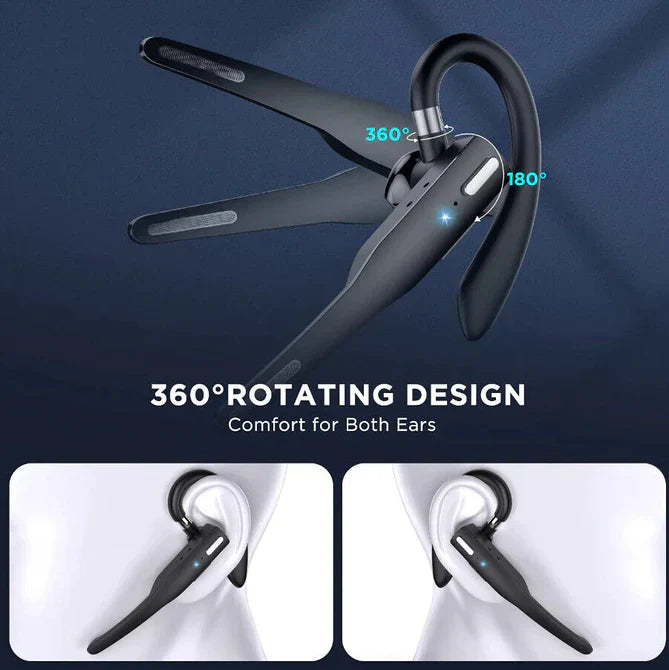 Ergonomisches Bluetooth 5.1 Headset RoadMic Pro mit verstellbarem Dual Mic, ideal für lange Konferenzen.