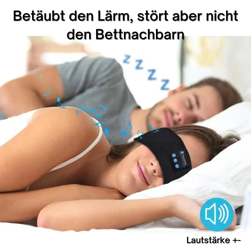 Multifunktionales Bluetooth-Stirnband als Kopfhörer & Schlafmaske. Ideal für Reisen, Entspannung, Sport und Yoga.