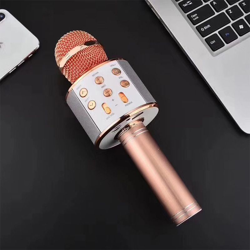 Kabelloses Karaoke-Mikrofon mit integriertem Bluetooth Lautsprecher für unvergessliche Party-Momente.