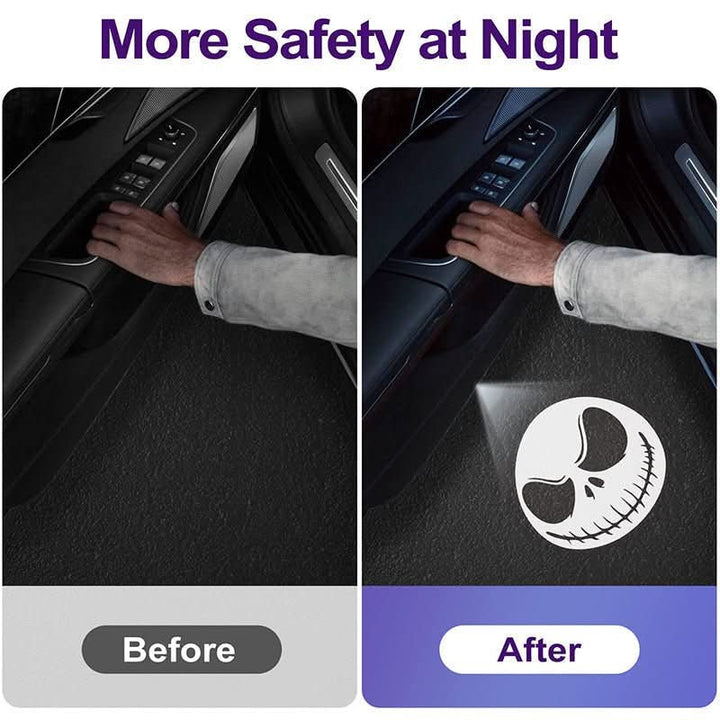 Willkommenslicht für Autotüren mit individuellem LED-Logo, kabellose Installation für Fahrzeugtuning.