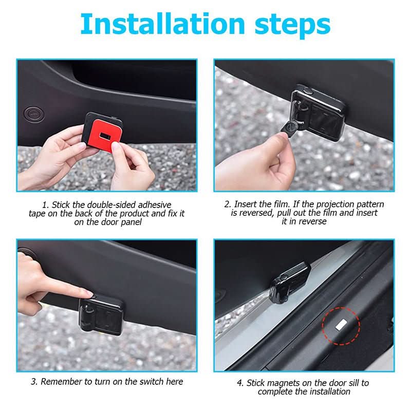 Autozubehör: Kabelloses LED-Türlicht mit Wunschlogo für Logoprojektion; fahrzeugtuning & beleuchtung.