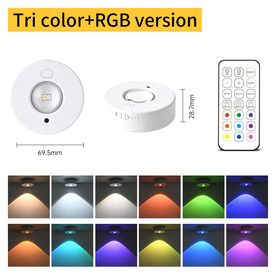 Magnetisches, kabelloses LED Spotlicht mit USB-C, ideal für Akzentbeleuchtung in Vitrinen & Regalen.