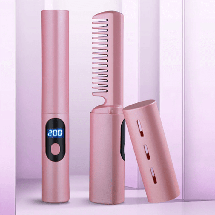 Kabelloses Mini-Glätteisen & Lockenstab für flexibles Haarstyling unterwegs. Perfekt für Reise.
