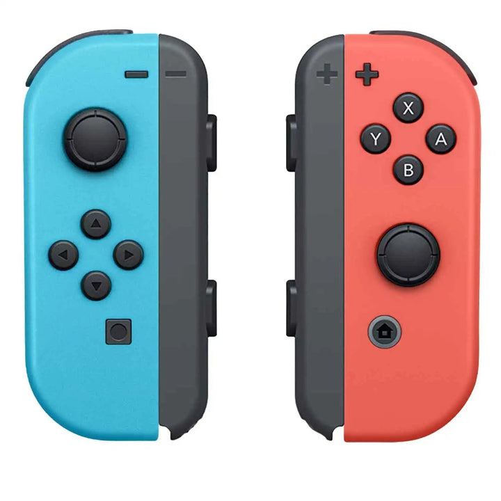 Set aus kabellosen OLED Joycon Gamepads für Nintendo Switch. Multiplayer-Gaming mit präziser Steuerung.