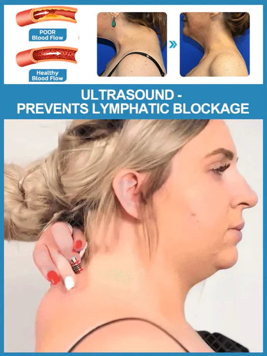 Kabelloses Ultraschallgerät zur Nackenmassage, Schmerztherapie und Förderung der Lymphdrainage für Wellness.