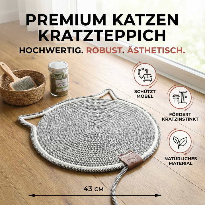 Der Kratzteppich als wichtiger Bestandteil der Krallenpflege für Ihre Katze. Langlebiger Möbelschutz.