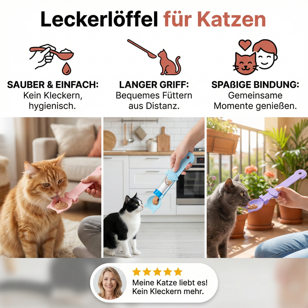 Ergonomischer Futterlöffel für Katzen, ideal für Nassfutter, Snacks & Tierpflege. Robustes Tierzubehör.