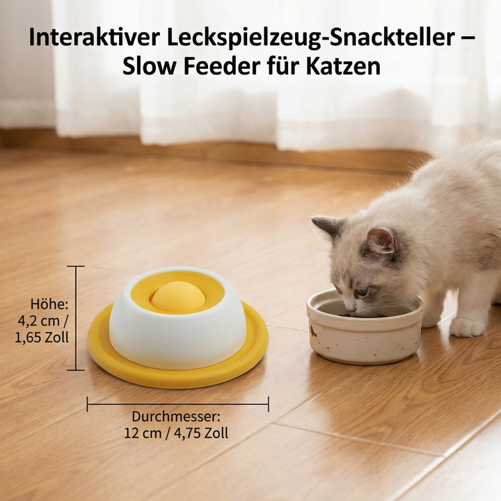 Vielseitige Katzen Leckmatte als Slow Feeder, Stresskiller & interaktives Futterspielzeug für Haustiere.