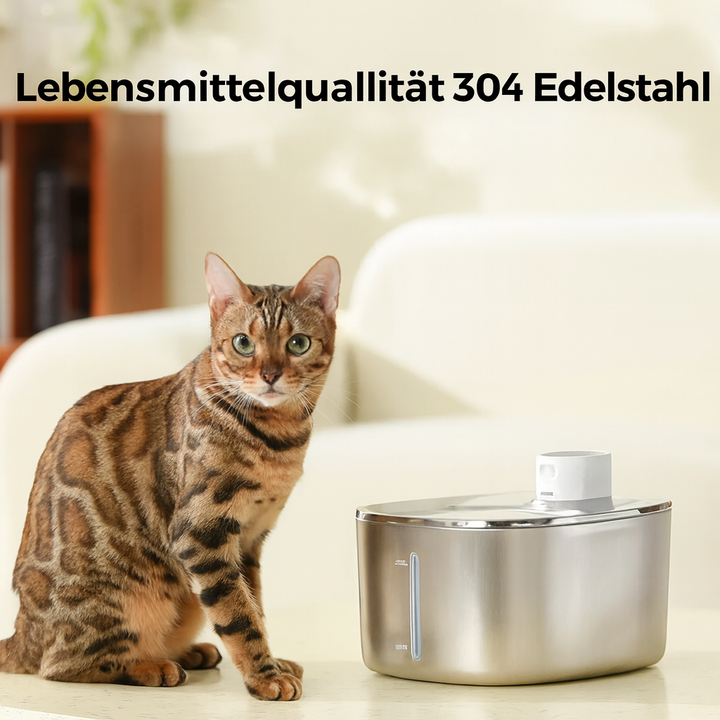 Gesunder 4l Trinkbrunnen für Katzen; fördert Hydration & Nierengesundheit mit gefiltertem & geräuschlosem Wasser.