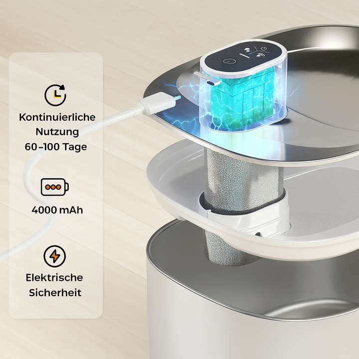 Leiser Wasserspender Katze, kabellos & 4l; ideal für ruhige Umgebung & fördert Hydration mit frischem Wasser.
