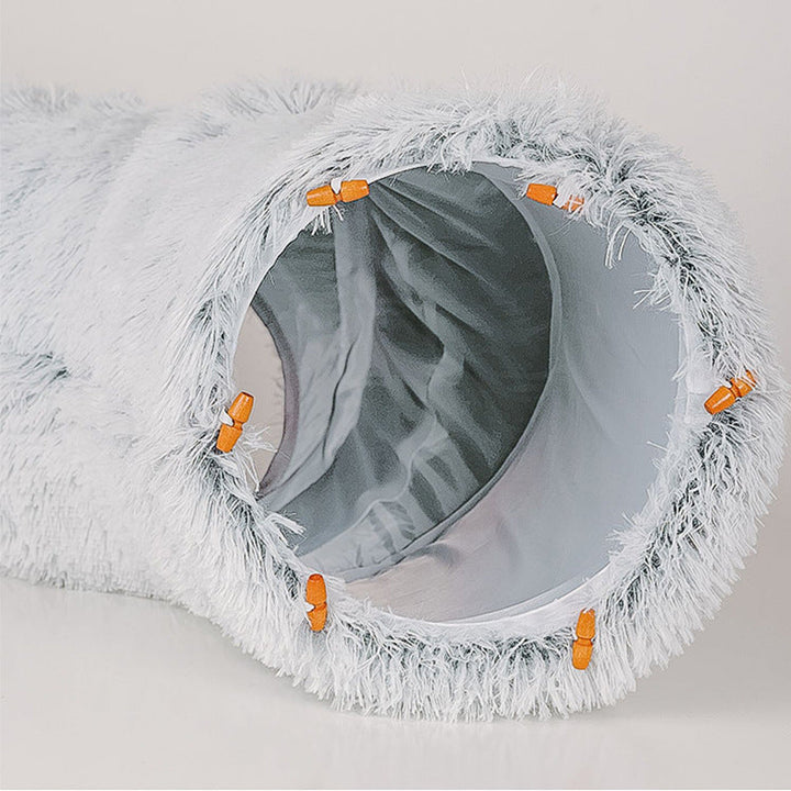 Multifunktionales Katzenbett mit Tunnel-Design; perfekter Rückzugsort und unterhaltsamer Spielplatz für Kätzchen.