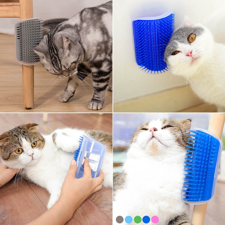 Katzen Wandbürste für Selbstpflege & Fellpflege mit Katzenminze, ideal zur Haarentfernung & Hygiene.