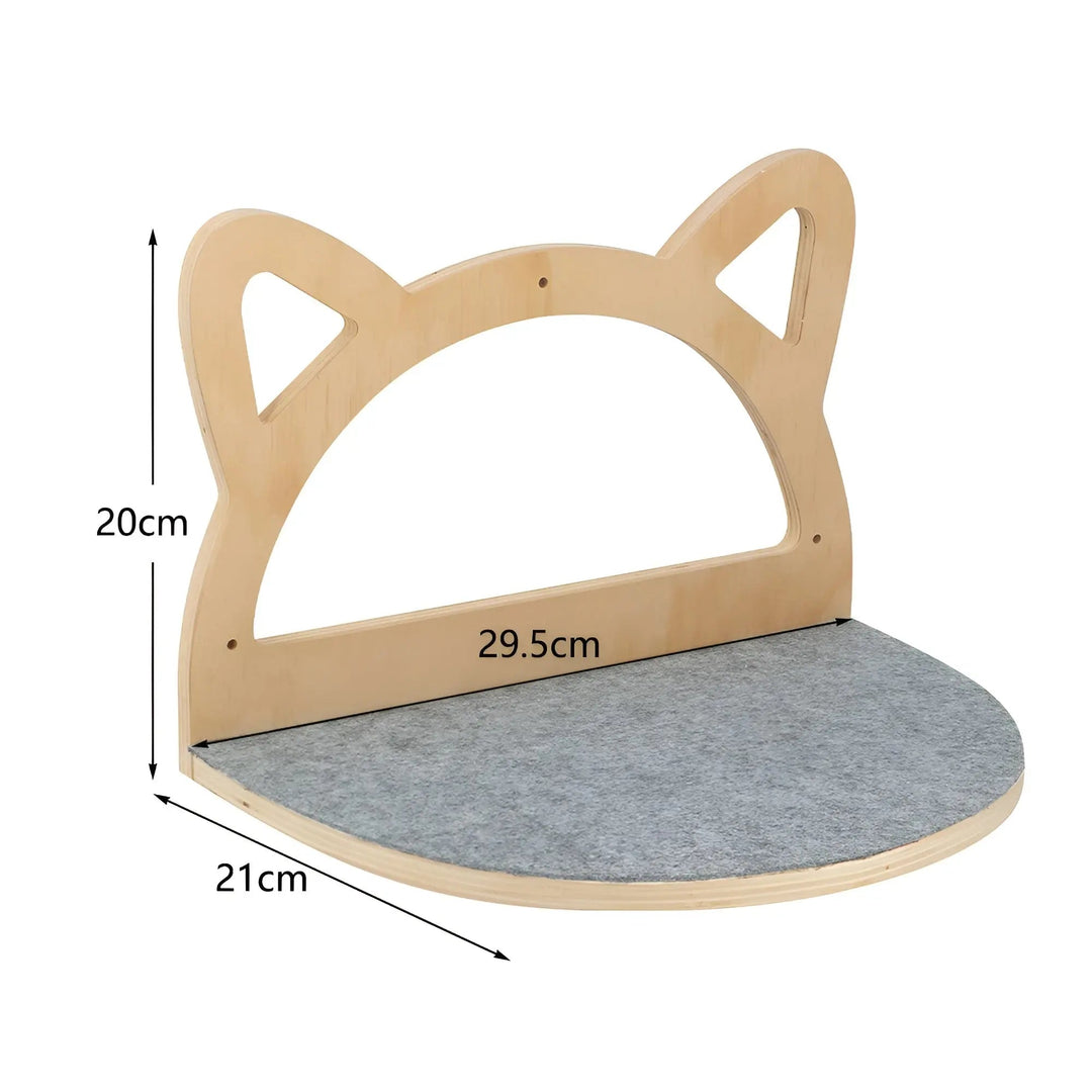 Kombiniertes Katzen-Wandkletterbrett von ClimbPaws mit integriertem Kratzbaum und Kuschelhängematte.