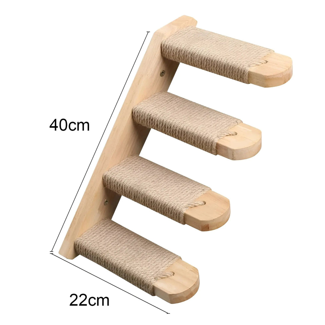 Gemütliche Katzenhängematte auf ClimbPaws Wandkletterbrett, ideal zum Entspannen und Beobachten.
