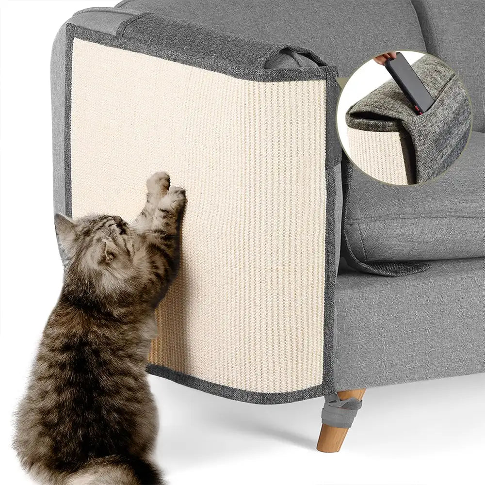 Praktisches Kratzbrett für Sofa-Armlehnen. Hochwertiger Kratzschutz & Katzenzubehör aus Kunstsisal.