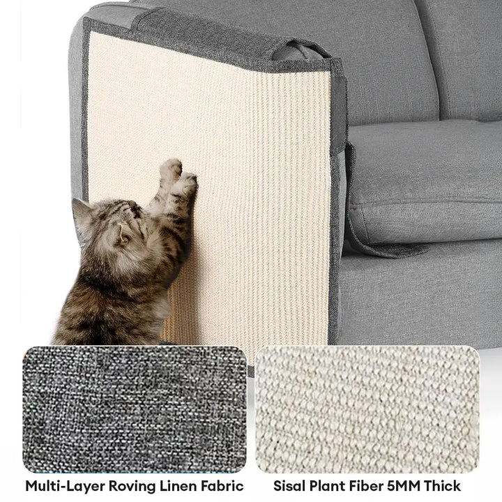 Elegante Katzenkratzmatte für Sofa-Armlehnen. Bietet effektiven Möbelschutz und schont Ihre Sofas.