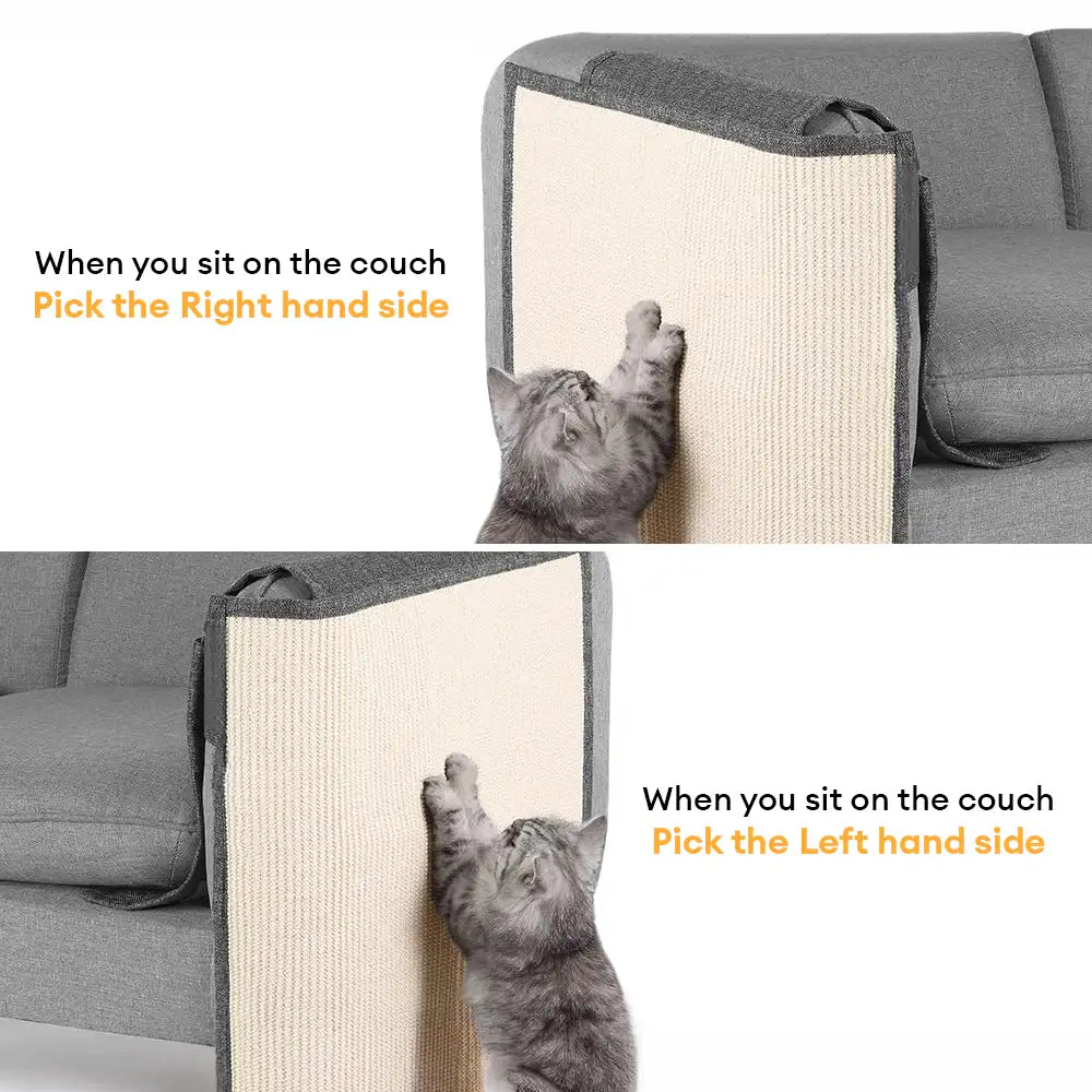 Bequeme Katzenkratzmatte aus Kunstsisal für Sofa-Armlehnen. Idealer Möbelschutz & Haustierbedarf.