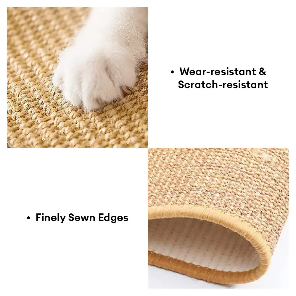 Horizontale Kratzmatte aus Kunst-Sisal für Katzen zum Krallenwetzen und Möbelschutz.