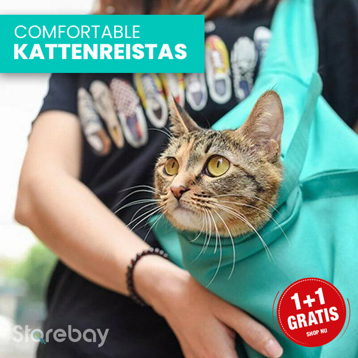 Katzenreisetasche PurrPorter für komfortablen Katzentransport. Faltbar, ideal für entspannte Reisen & Tierarztbesuche.