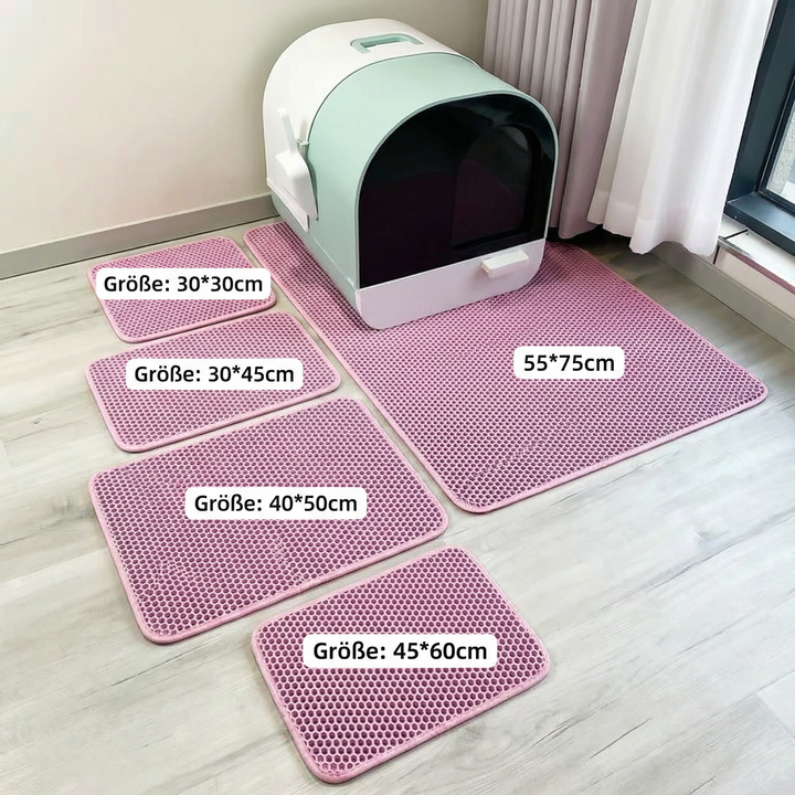 Katzenzubehör Streu-Matte in Grau, doppelschichtiges Design zur einfachen Reinigung und Streu-Auffang.