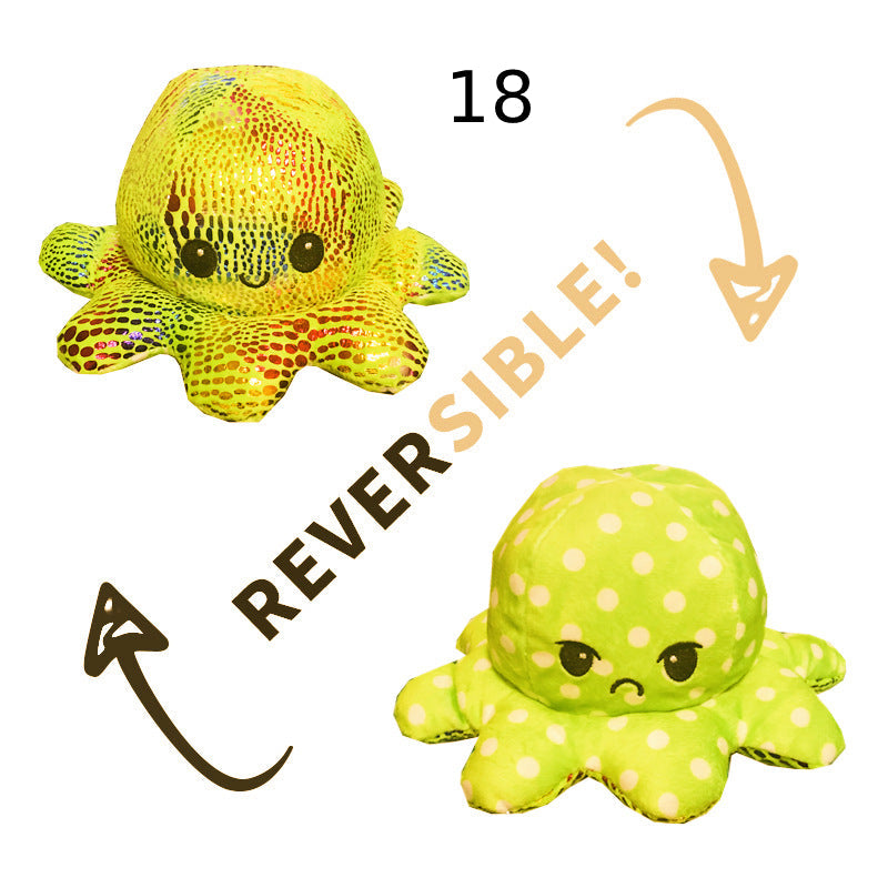 Stressabbau Plüsch Oktopus, reversibel, ideal gegen Langeweile.