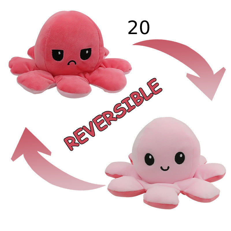 Doppelseitiger Kuscheltier Oktopus, Kawaii Design, tolles Geschenk.