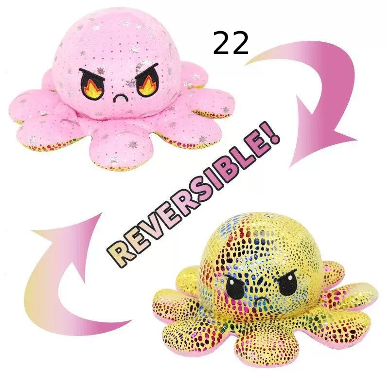 Kawaii Reversibler Oktopus, ideal für Emotionen, weiches Plüsch.