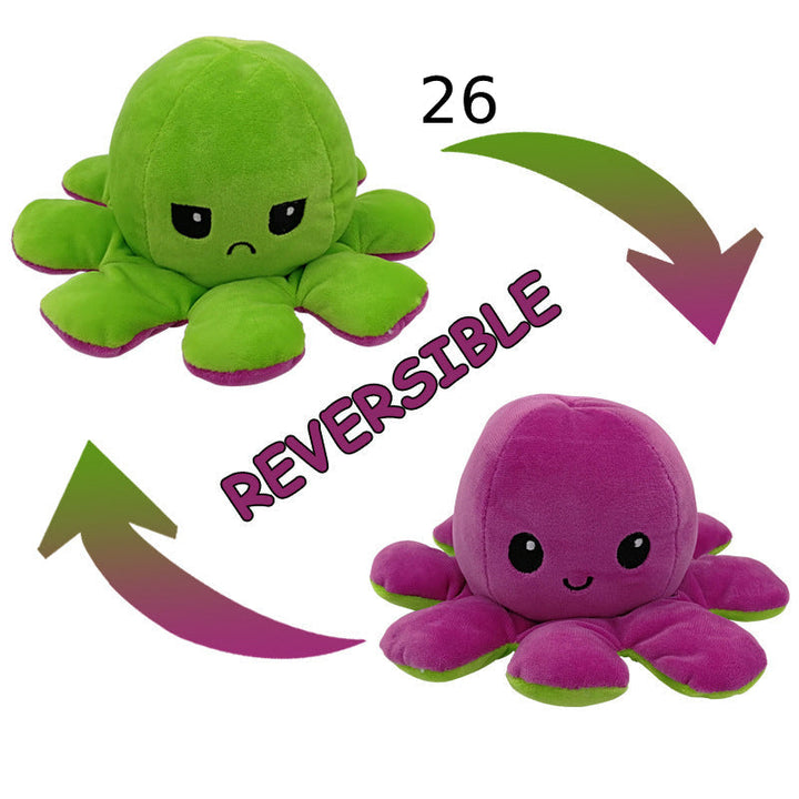 Kawaii Oktopus Plüsch, zeigt deine Stimmung, doppelseitig und weich.