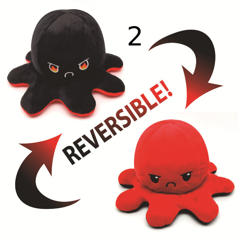 Doppelseitiger Oktopus Plüschtier, drückt Emotionen aus, sehr beliebt.
