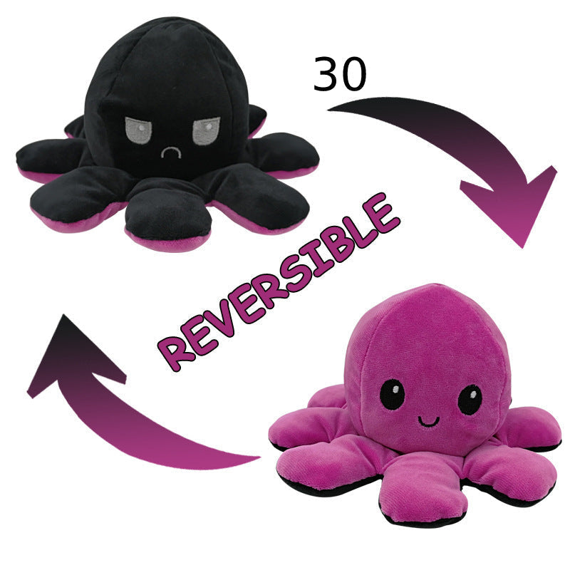 Stimmungsvoller Plüsch Oktopus, wendbar, einzigartiges Fidget-Spielzeug.