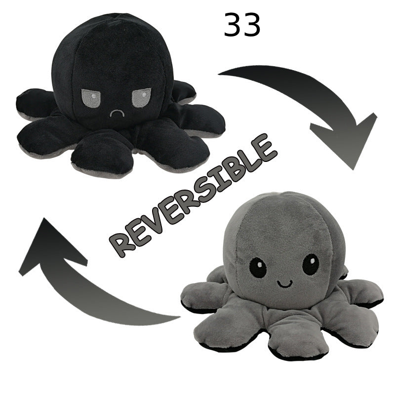 Doppelseitiges Oktopus Plüsch, Stimmungs-Tracker, niedliches Geschenk.
