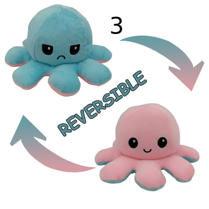 Doppelseitiger Oktopus Plüsch, für gute und schlechte Laune, kuschelig.