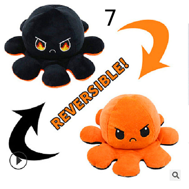 Stressabbau Oktopus Plüschtier, reversibel, süßes und interaktives Geschenk.